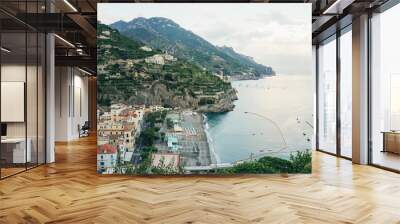 beautiful view on a sea mountains italy positano amalfi coast Wall mural