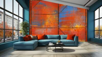 Colorful Metal Texture with Rusty Seams (Website Head) Wall mural