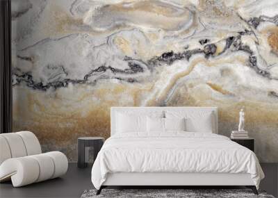 Beige abstract marbled background, Onyx marble stone texture Wall mural