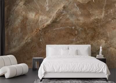 Brown marble stone texture. Glossy ceramic tile surface Wall mural