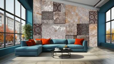 decorative stone mosaic background, ceramic tile surface	 Wall mural