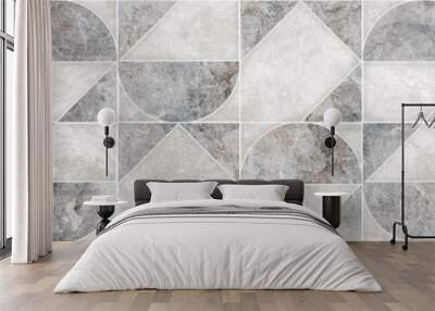 Geometric pattern and cement texture, decorative design Wall mural