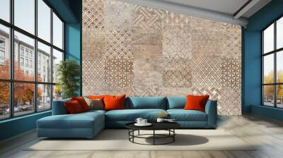 retro tile pattern vintage background Wall mural