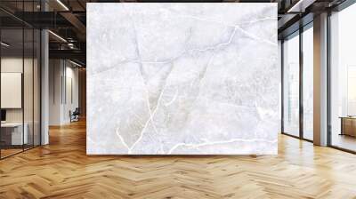 White marble stone texture, white grunge background Wall mural