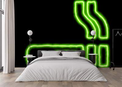 green neon symbol smoking Wall mural