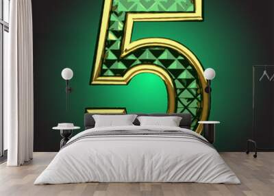 Vector golden figure with emerald Wall mural