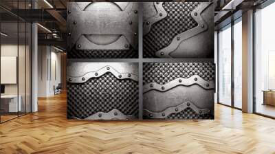 Vector metal background set Wall mural