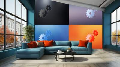 Working Gears S 3d Icon Wall mural