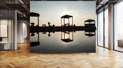 bungalows on the sea, sun beds, the red sea, sharm el sheikh Wall mural