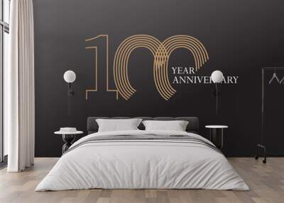 100 YEAR ANNIVERSARY CELEBRATION VECTOR DESIGN TEMPLATE ILLUSTRATION Wall mural