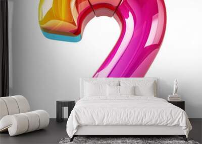 Question Mark Or 7 number 3D letter colorful Wall mural