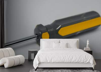 Flat screw driver in a plain background Wall mural