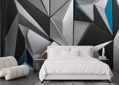 Silver Geometric Illustration Art	 Wall mural