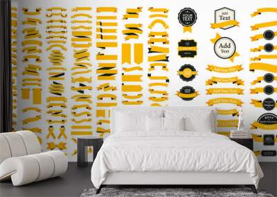 Beautiful Ribbons, Tags and Bows Collection Set Vector Design Eps 10	 Wall mural