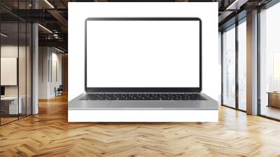 Laptop with blank screen or mock up computer for apply screen display on web and app isolated on white background, 3D render illustration Wall mural