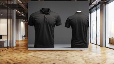 3D rendering with polo shirt template (front) mockup isolated on white background, Fashion mockup concept. Wall mural