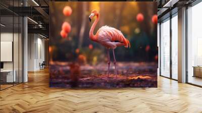 Flamingo, Wildlife Photography, Generative AI Wall mural