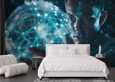 A person holding a crystal ball, symbol of divination and prophecy Wall mural