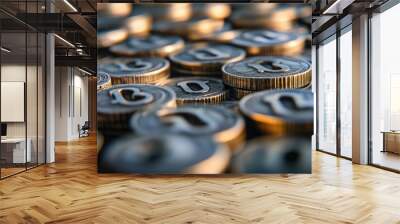 Close-up of coins Wall mural