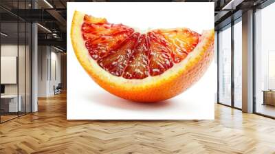 Fresh blood orange cut in half on a white surface Wall mural