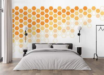 Honeycomb abstract artwork, beehive pattern for decoration, hive symbol for fabric design Wall mural