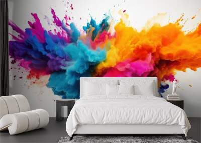 happy holi background for festival of colors celebration vector elements for card,greeting,poster de Wall mural