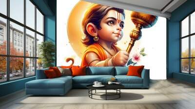 Jay Shri Ram,Happy Hanuman Jayanti, celebrates the birth of Lord Sri Hanuman Wall mural