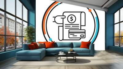 Invoice bill document vector line icon Wall mural