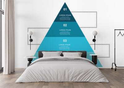 Triangle pyramid chart infographic flat vector diagram for presentations Wall mural