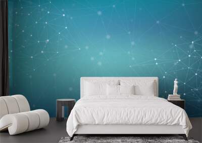 Vector banner design, network connection with lines and dots Wall mural