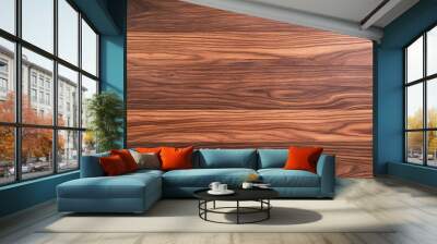 Close-up of dark brown wooden planks with a rich, natural grain texture, ideal for backgrounds or rustic design elements.

 Wall mural