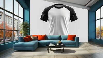 Black and white mockup of an oversize t-shirt showing the back Wall mural