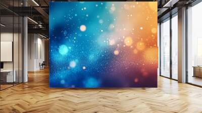 Black backdrop with vibrant header banner design, dark blue orange yellow color wave Wall mural