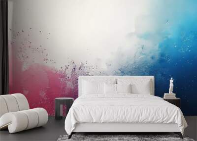 Design for an abstract glowing white blue red color wave grainy gradient background noise texture black backdrop banner Wall mural