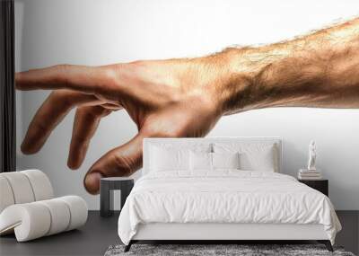 Jesus Christ extending his hand on a white background Wall mural