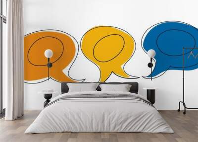 Line argument, feedback or communication frames. Business chat messages, modern elements of decent. Wall mural