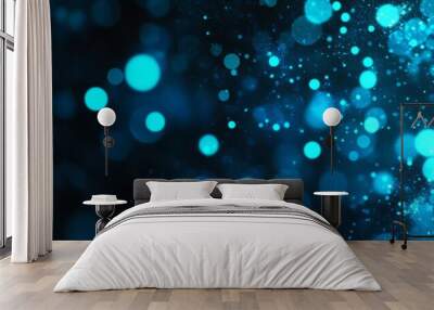 Luminous neon background with futuristic geometry and science. Wall mural