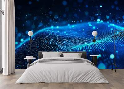 Modern illustrations of streaming big data of stocks. Concept of futuristic technology. Wall mural