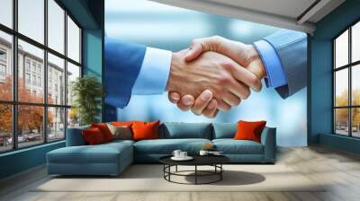 Sign a handshake agreement to join the property business. Wall mural