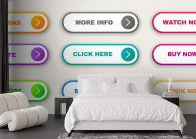 Web Buttons set. Read Learn more Book Watch Buy Download now. Vector EPS 10 Wall mural