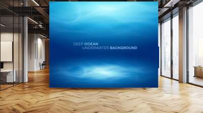 blue deep water and sea abstract natural background. vector illustration Wall mural