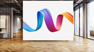 Color brushstroke oil or acrylic paint design element. Vector illustration Wall mural