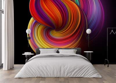 Color Flow Abstract shape poster design. Vector illustration Wall mural