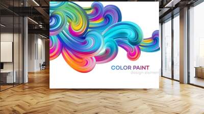 Modern colorful flow poster. Wave Liquid shape color paint. Art design for your design project. Vector illustration Wall mural