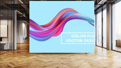 Modern colorful flow poster. Wave Liquid shape in color background. Art design for your design project. Vector illustration Wall mural