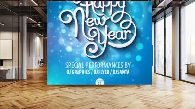 New Year's party poster. Vector illustration Wall mural