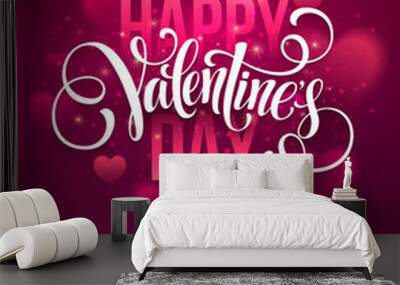 valentines day party poster design. template of invitation, flyer, poster or greeting card. vector i Wall mural