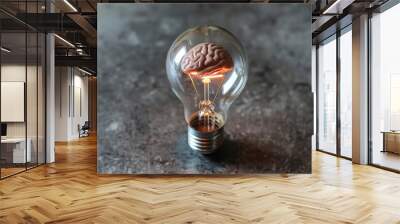 Light bulb idea concept.  Wall mural