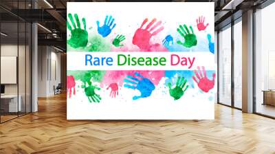 Rare Disease Day Poster or Banner. vector illustration Wall mural