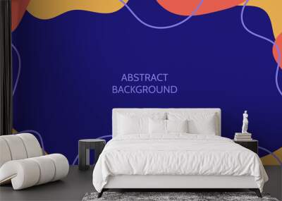 Abstract organic background. Liquid colourful wallpaper. Curved and wavy shapes and lines backdrop Wall mural